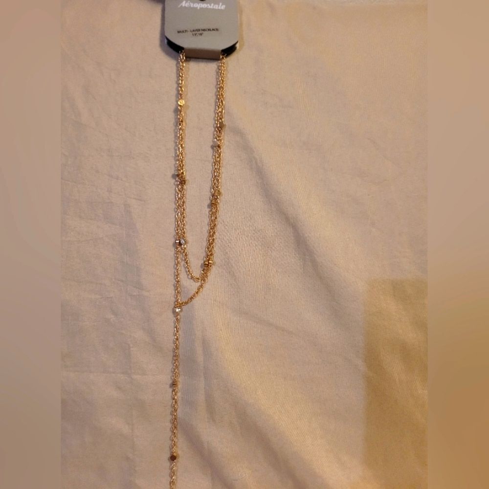 Aeropostale studded gold chain necklace